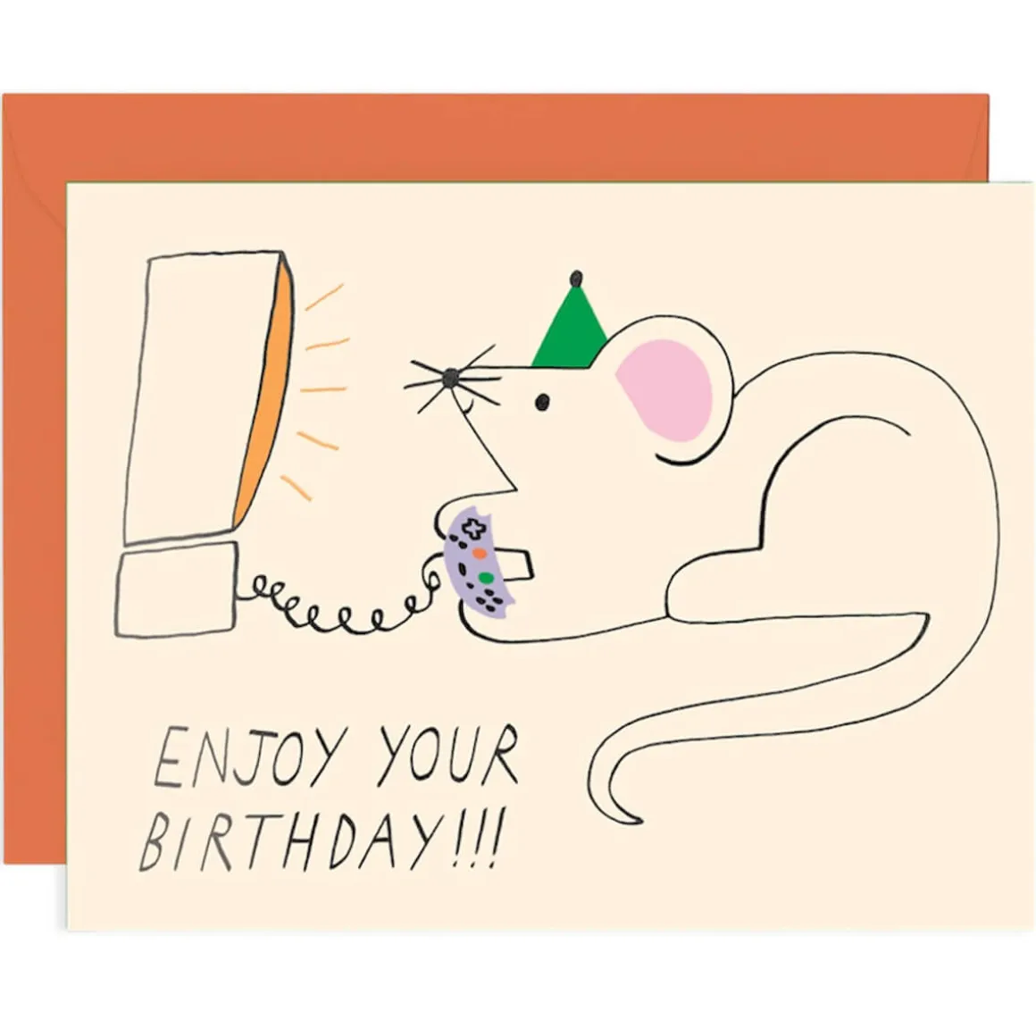 Enjoy Your Birthday Greetings Card by Odile Ferraille for Wrap