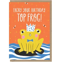 Enjoy Your Birthday Top Frog Greetings Card by Amy Hodkin for Earlybird Designs