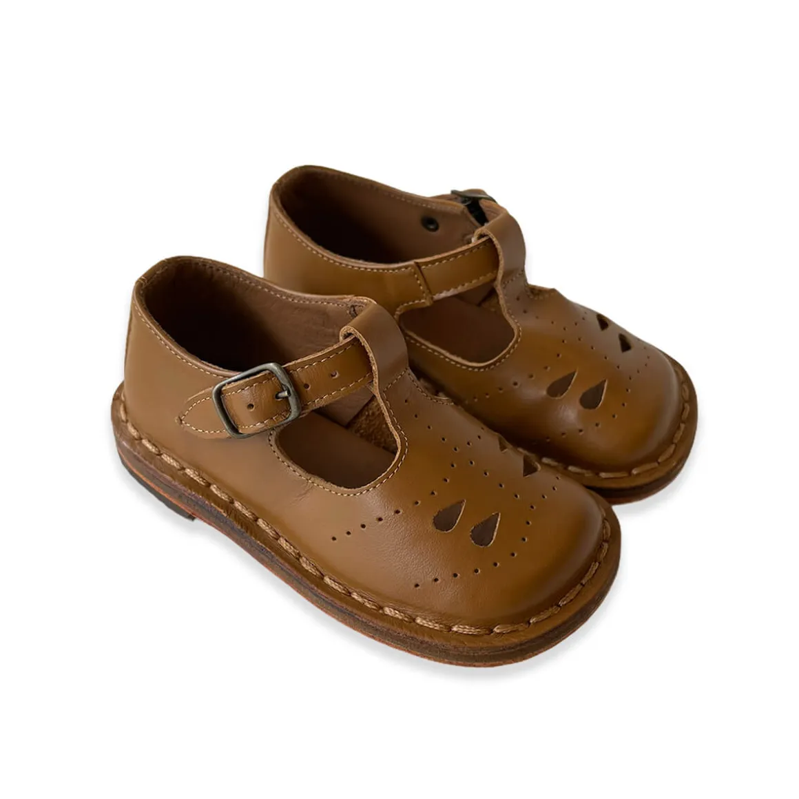 Eric Cut Out Sandals in Heritage Tan by PèPè