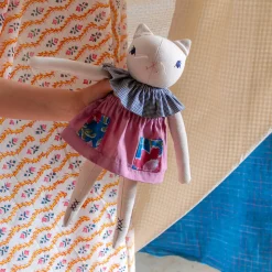 Esther Medium Cat in Cream by Polka Dot Club