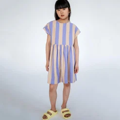 Every Day Dress in Lilac Nude Block Stripe by Repose AMS