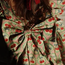 Evia Bow Dress in Cherry Bow by Konges Slojd
