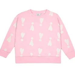 Exclamation Hearts Relaxed Fit Sweatshirt in Rose Pink by Beau Loves