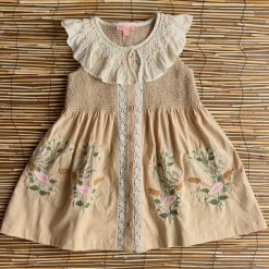 EXCLUSIVE Embroidered Ibiza Top in Sand by Bonjour