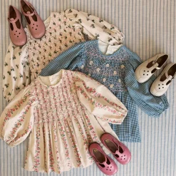 EXCLUSIVE Handsmock Blouse in Vichy Blue Check by Bonjour - Last Ones In Stock - 4-6 Years