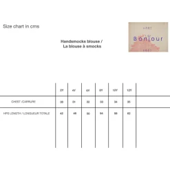 EXCLUSIVE Handsmock Blouse in Vichy Blue Check by Bonjour - Last Ones In Stock - 4-6 Years