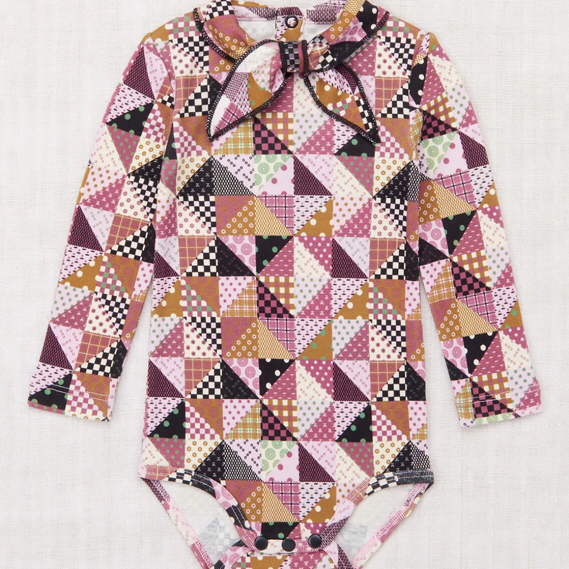 EXCLUSIVE Scout Onesie in Lilac Patchwork by Misha & Puff - Last One In Stock - 0-6 Months