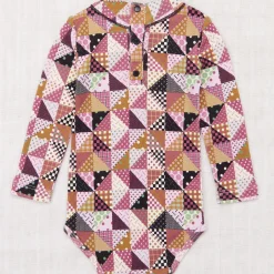 EXCLUSIVE Scout Onesie in Lilac Patchwork by Misha & Puff - Last One In Stock - 0-6 Months
