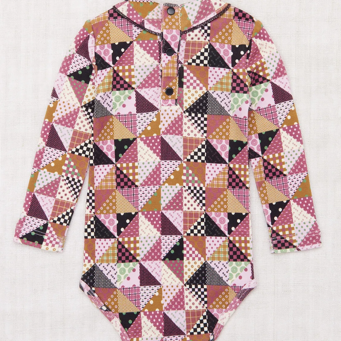EXCLUSIVE Scout Onesie in Lilac Patchwork by Misha & Puff - Last One In Stock - 0-6 Months