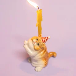 Exotic Shorthair Cat Ceramic Cake Topper by Camp Hollow
