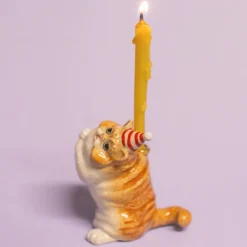 Exotic Shorthair Cat Ceramic Cake Topper by Camp Hollow