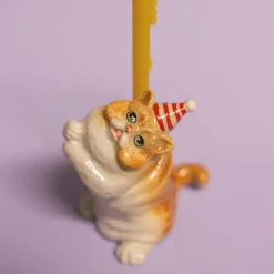 Exotic Shorthair Cat Ceramic Cake Topper by Camp Hollow