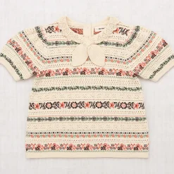 Eyelet Ribbon Kayta Blouse in String by Misha & Puff