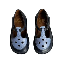 Ezra Two Tone Cut Out Sandals in Navy / Blue by PèPè