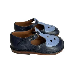 Ezra Two Tone Cut Out Sandals in Navy / Blue by PèPè