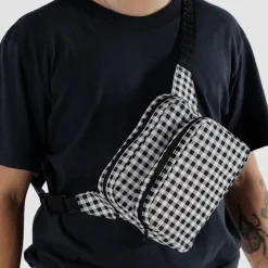 Fanny Pack in Black And White Gingham by Baggu