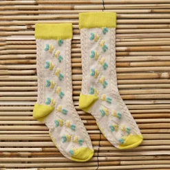 Farandole Flowers Socks in Lemon by Bonjour