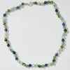 Fenja Adult Necklace in Green Amber And Amethyst by Nirrimis