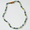 Fenja Kids Necklace in Green Amber And Amethyst by Nirrimis