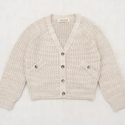 Fisherman Rib Everyday Cardigan in Moon by Misha & Puff