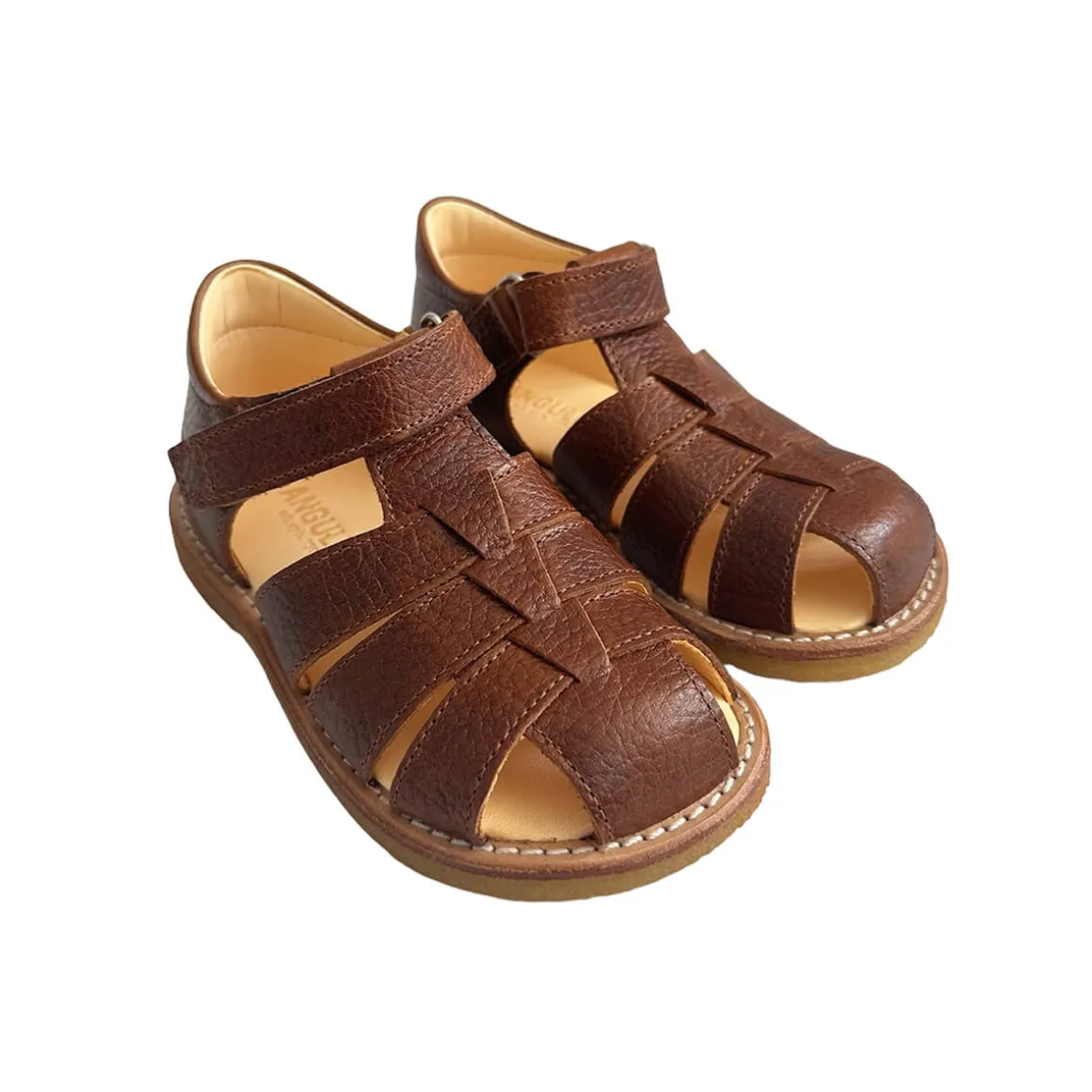 Fisherman Sandals in Textured Cognac by Angulus