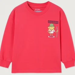 Fizvalley Kid's Long Sleeve T Shirt in Vintage Raspberry by American Vintage