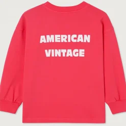 Fizvalley Kid's Long Sleeve T Shirt in Vintage Raspberry by American Vintage