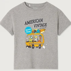 Fizvalley Kid's Round Neck T Shirt in Heather Grey by American Vintage