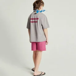 Fizvalley Kid's Round Neck T Shirt in Heather Grey by American Vintage