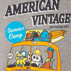 Fizvalley Kid's Round Neck T Shirt in Heather Grey by American Vintage