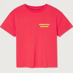 Fizvalley Kid's Round Neck T Shirt in Vintage Raspberry by American Vintage