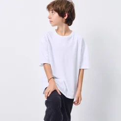 Fizvalley Kid's Round Neck T Shirt in White by American Vintage