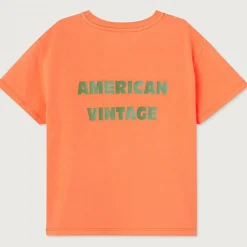 Fizvalley Kid's T Shirt in Fluorescent Fire by American Vintage