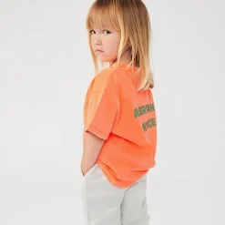 Fizvalley Kid's T Shirt in Fluorescent Fire by American Vintage