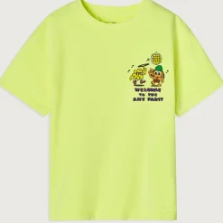 Fizvalley Kid's T Shirt in Neon Yellow by American Vintage - Last Ones In Stock - 11-13 Years
