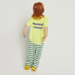 Fizvalley Kid's T Shirt in Neon Yellow by American Vintage - Last Ones In Stock - 11-13 Years