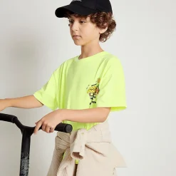 Fizvalley Kid's T Shirt in Neon Yellow by American Vintage - Last Ones In Stock - 11-13 Years