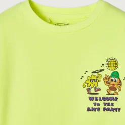 Fizvalley Kid's T Shirt in Neon Yellow by American Vintage - Last Ones In Stock - 11-13 Years