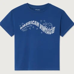 Fizvalley Kid's T Shirt in Vintage Royal Blue by American Vintage