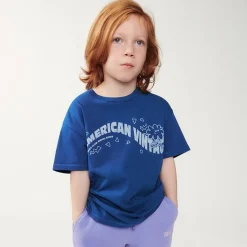 Fizvalley Kid's T Shirt in Vintage Royal Blue by American Vintage