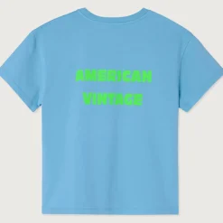 Fizvalley Kid's T Shirt in Vintage Azure Blue by American Vintage - Last One In Stock - 13 Years