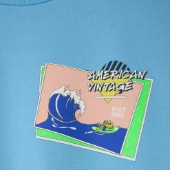 Fizvalley Kid's T Shirt in Vintage Azure Blue by American Vintage - Last One In Stock - 13 Years