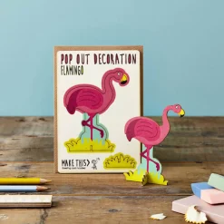 Flamingo Pop Out Decoration And Greetings Card by The Pop Out Card Company