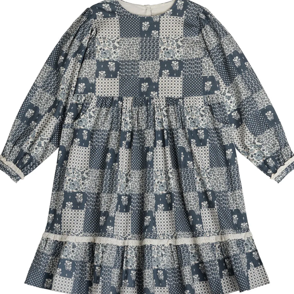 Florrie Dress in Patchwork Print Floral by Little Cotton Clothes