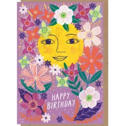 Flower Burst Sun Greetings Card by Bonbi Forest for Earlybird Designs