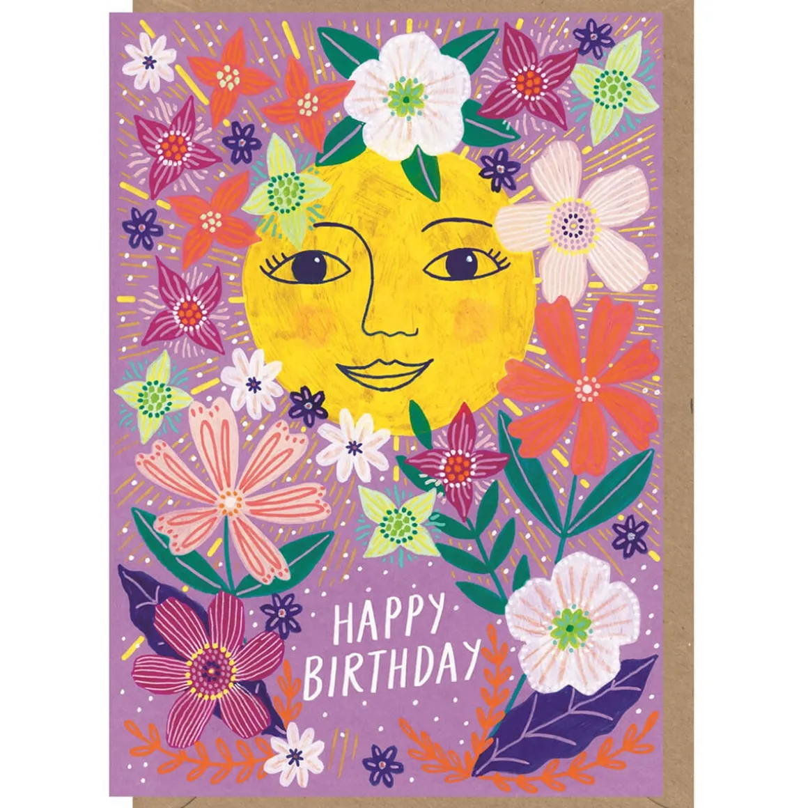 Flower Burst Sun Greetings Card by Bonbi Forest for Earlybird Designs