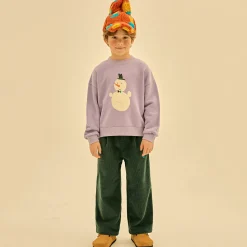 Flower Corduroy Pants in Green by Jelly Mallow - Last Ones In Stock - 4-7 Years