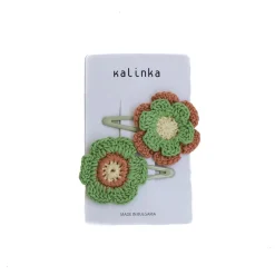 Flower Crochet Clip Set in Forest by Kalinka