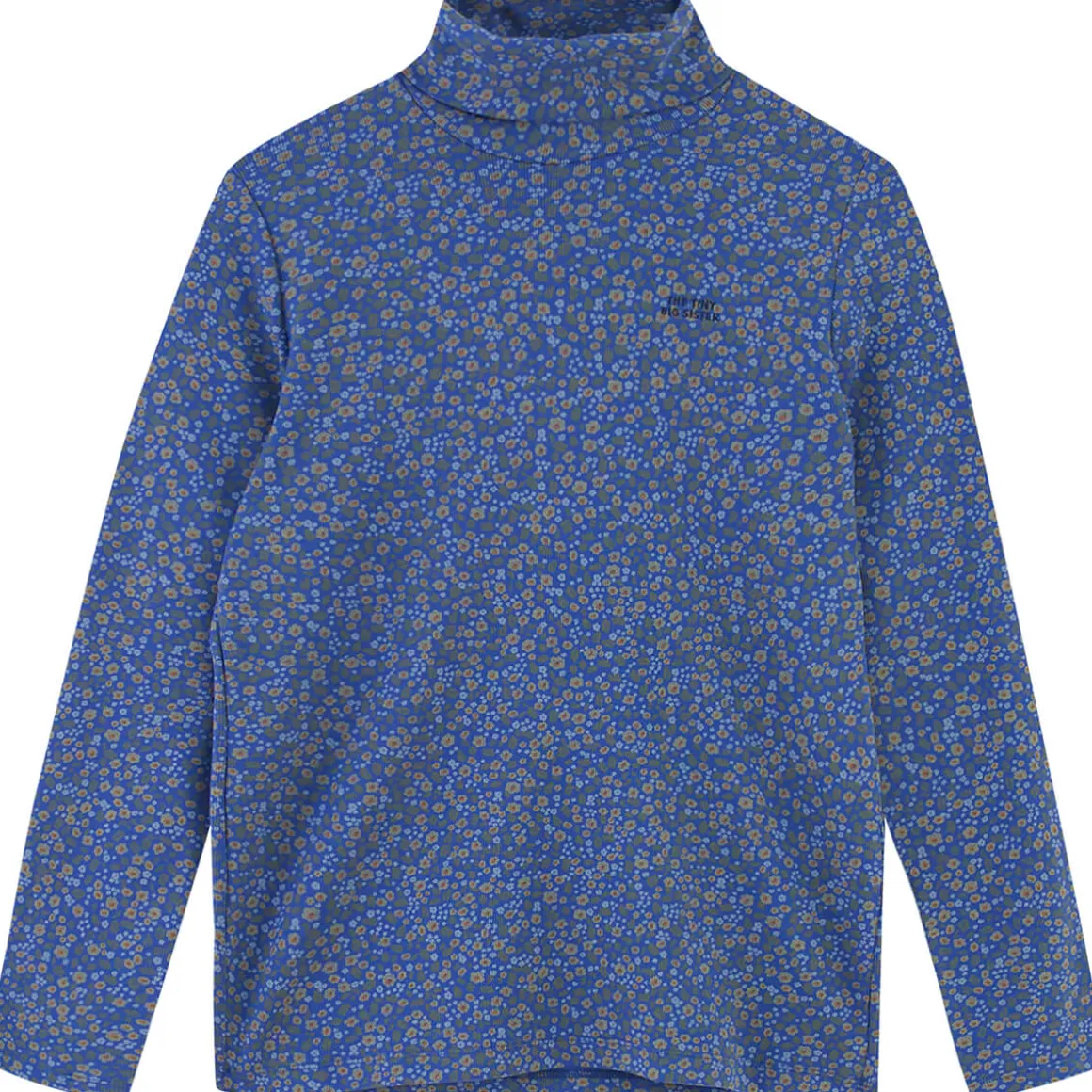 Flowers Turtleneck in Dark Blue by The Tiny Big Sister