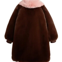 Fluffy Faux Fur Coat in Brown by Mini Rodini - Last One In Stock - 92/98 (2-3 Years)
